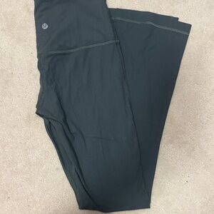 lululemon athletica Green Ribbed Flare Leggings